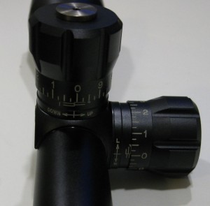 Elite Tactical 10x40 scope elevation and windage turrets Elite Tactical 10x40 scope elevation and windage turrets