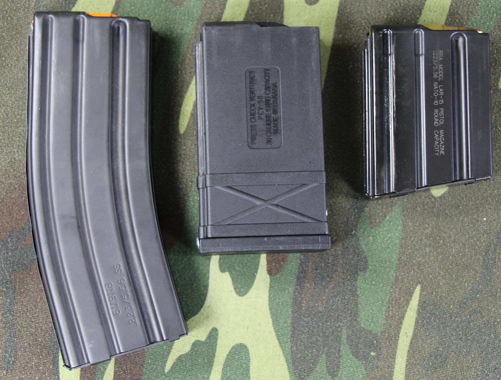 5/30, 50 beowulf, and LAR-15 mags compared.