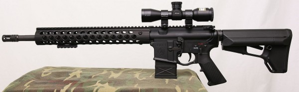 13 inch Troy Alpha Rail on rifle